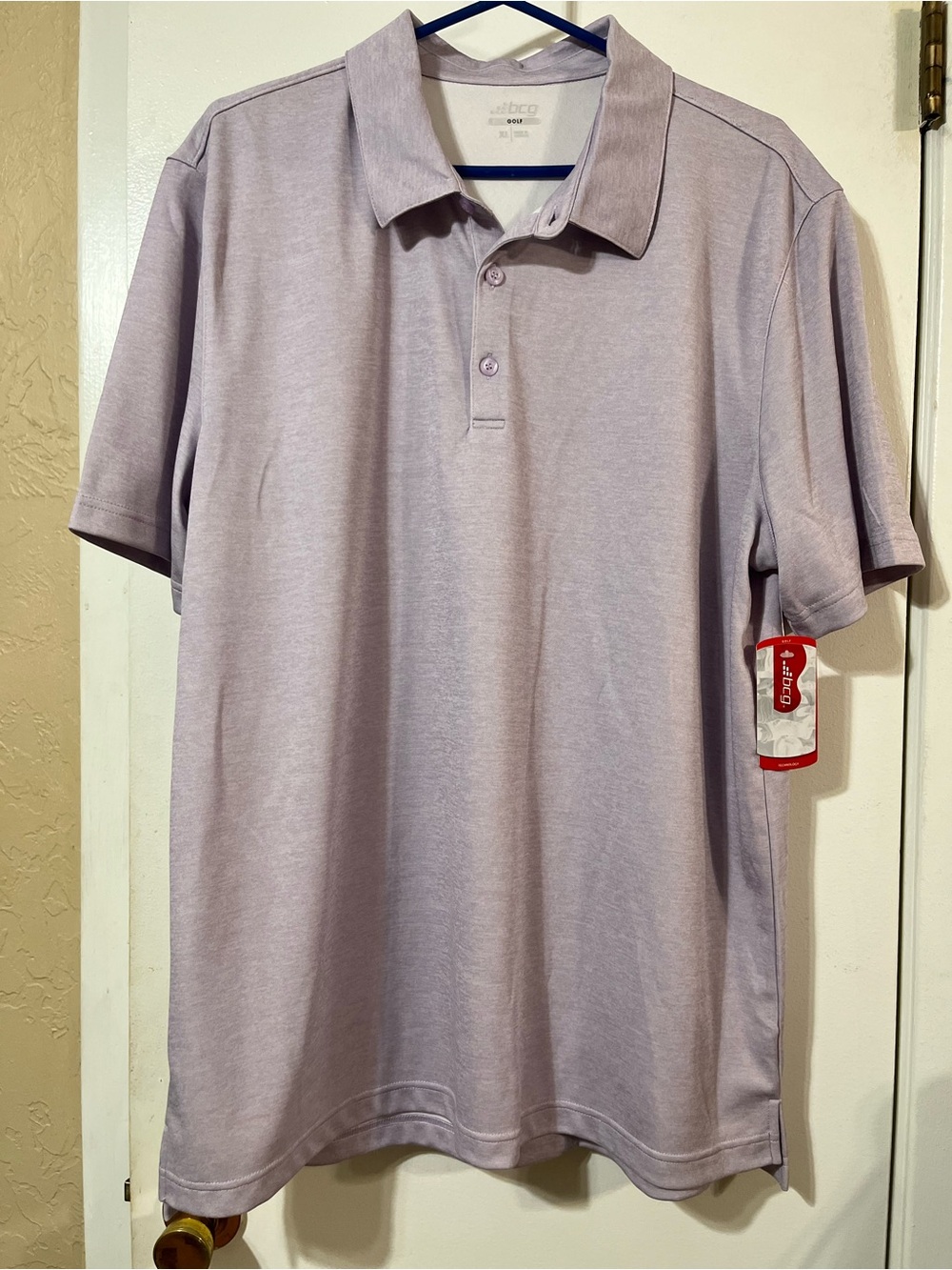 bcg New Men's XL Golf Lilac Short Sleeves Polo
